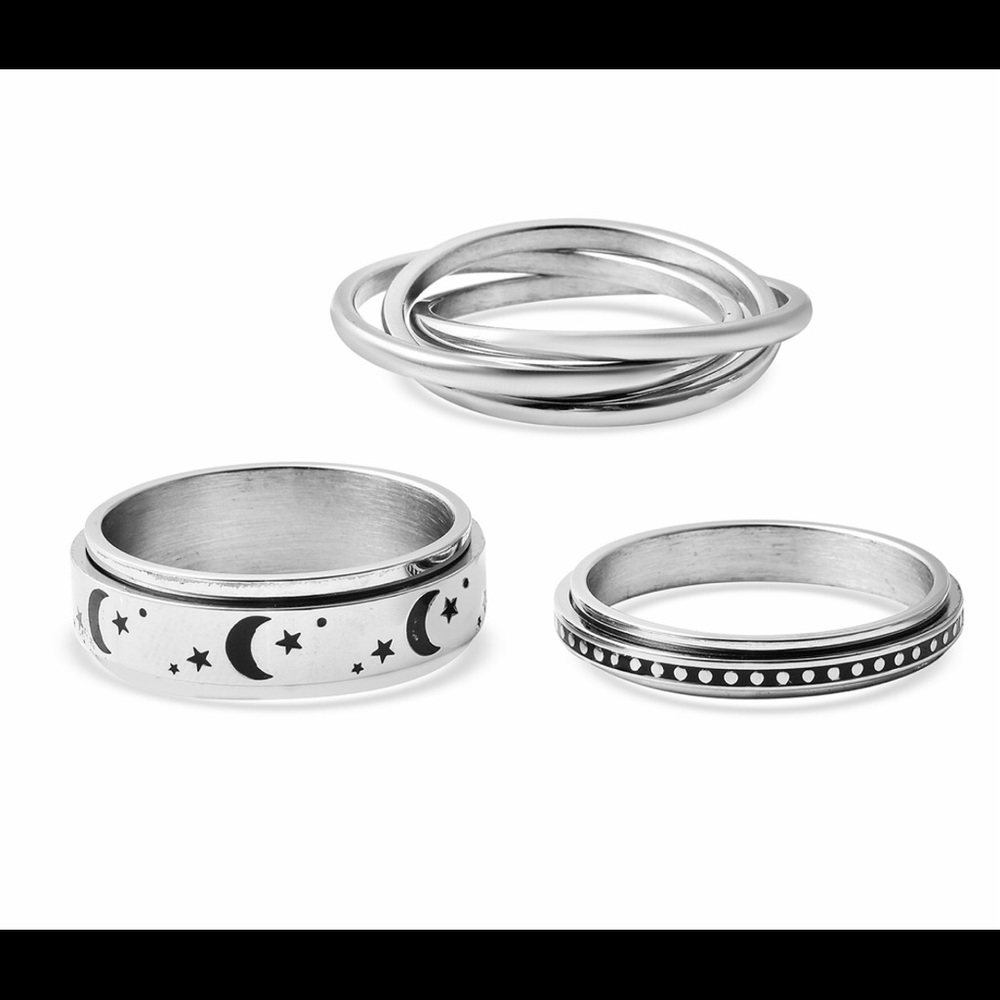 Stainless Steel Spinner Rings, Anxiety Rings, Fidget Rings